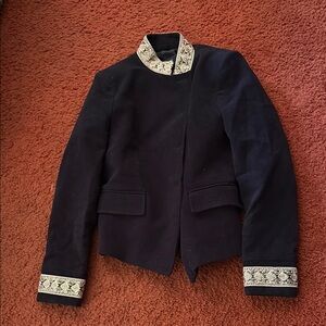 Elegant Black Embroidered Women's Jacket